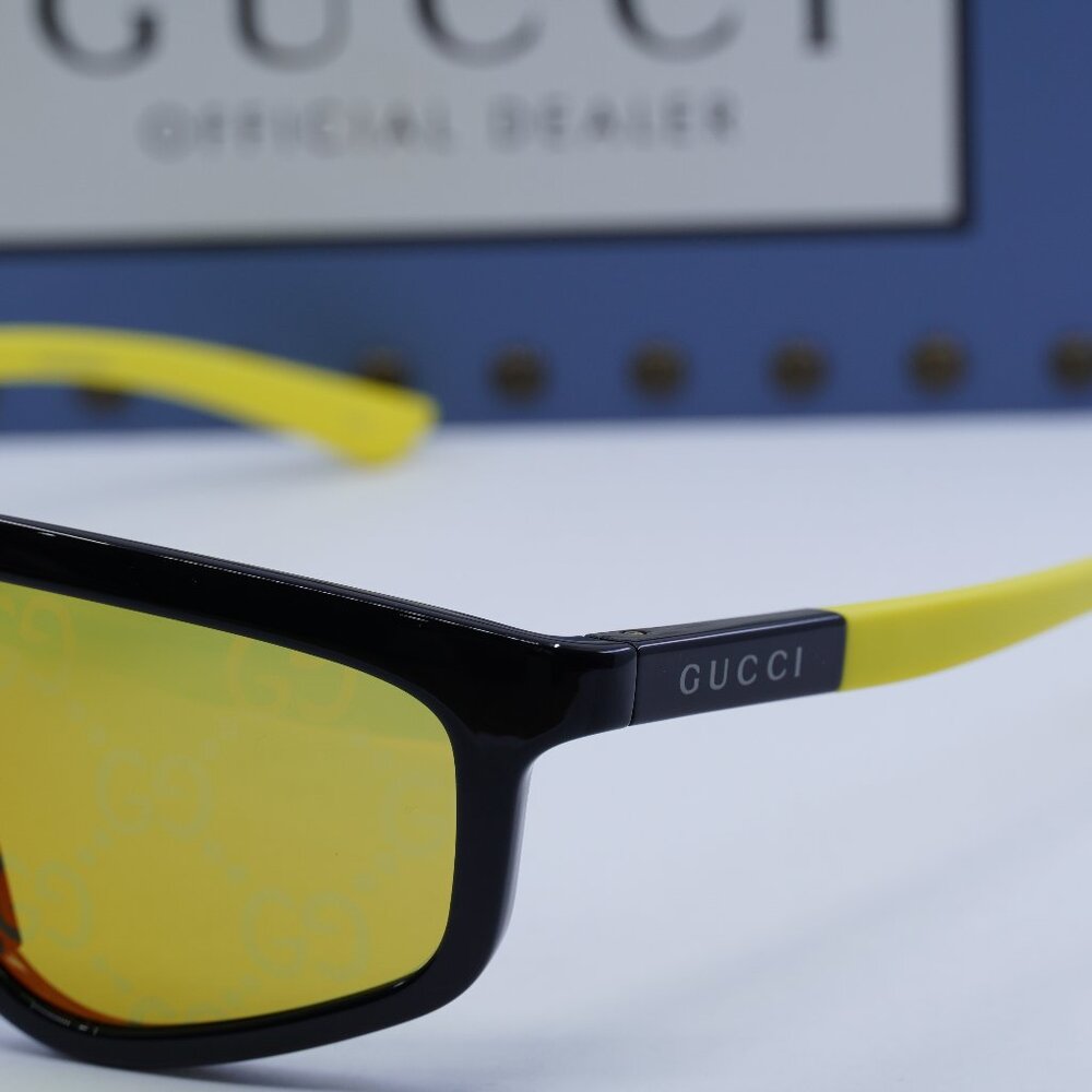 Final Price! Gucci GG1736S 004 Black Yellow Sunglasses - Picture 4 of 11
